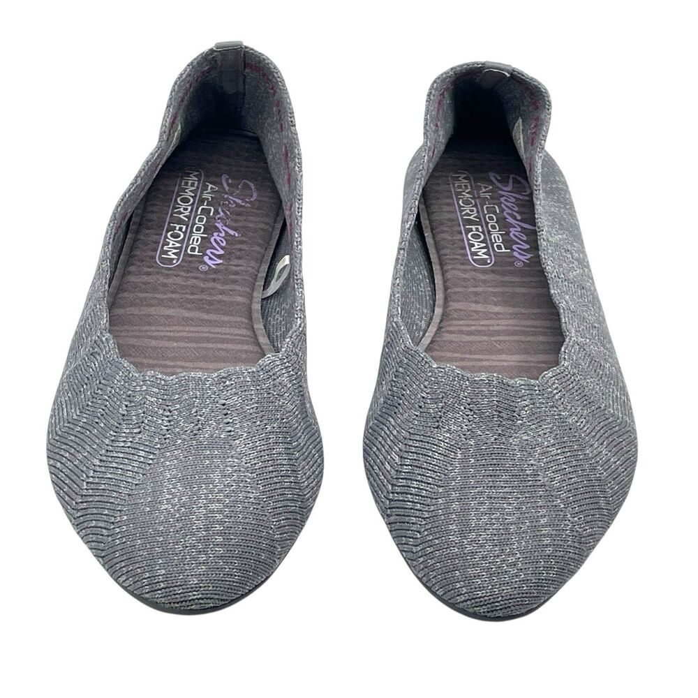Skechers Cleo Stretch Fit Gray Ballet Flats Women’s Size 7 Comfort - Picture 4 of 7